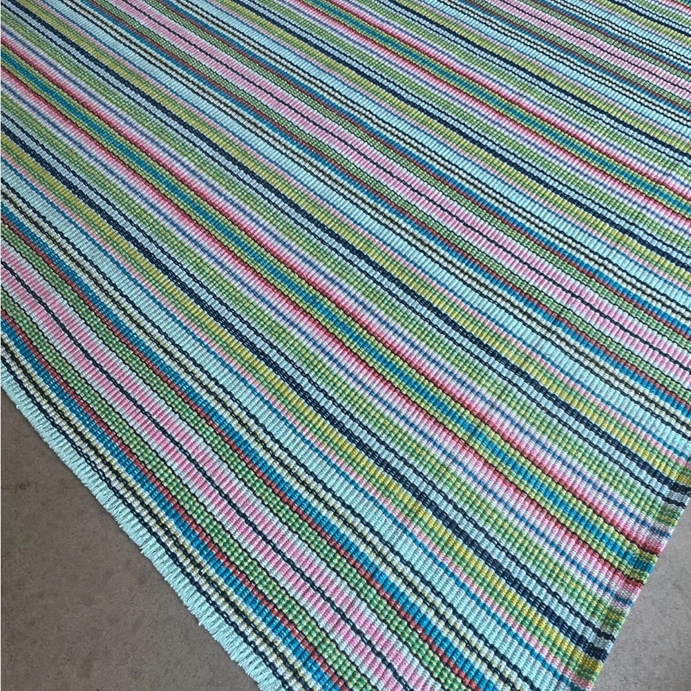 Dash & Albert, colorful multi striped area rug, 9 x 12